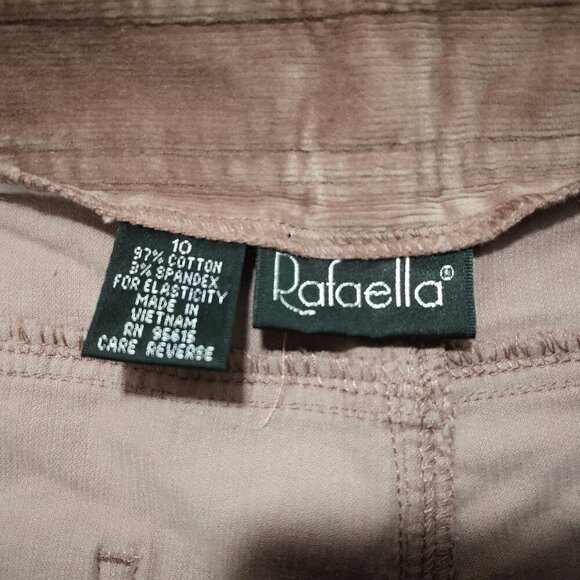 Rafaella Ladies Size 10 Dusty Rose Straight Leg Soft Corduroy Pants - Picture 3 of 8